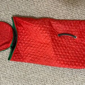 Red Quilted wrapping paper organizer